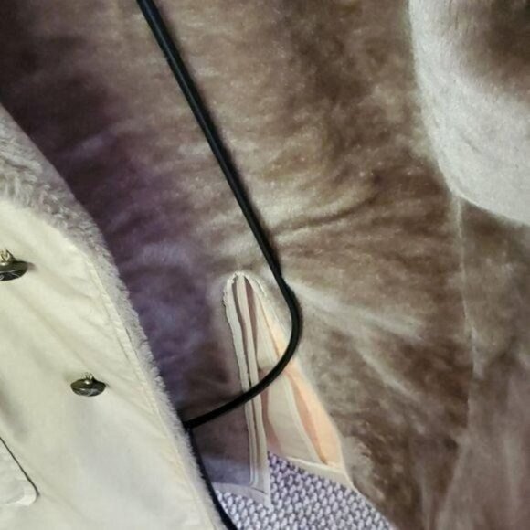 Woolrich Vintage Heavy Lined Tan Winter Sz L-40 Long Button Collared Pocket Coat - Picture 5 of 10